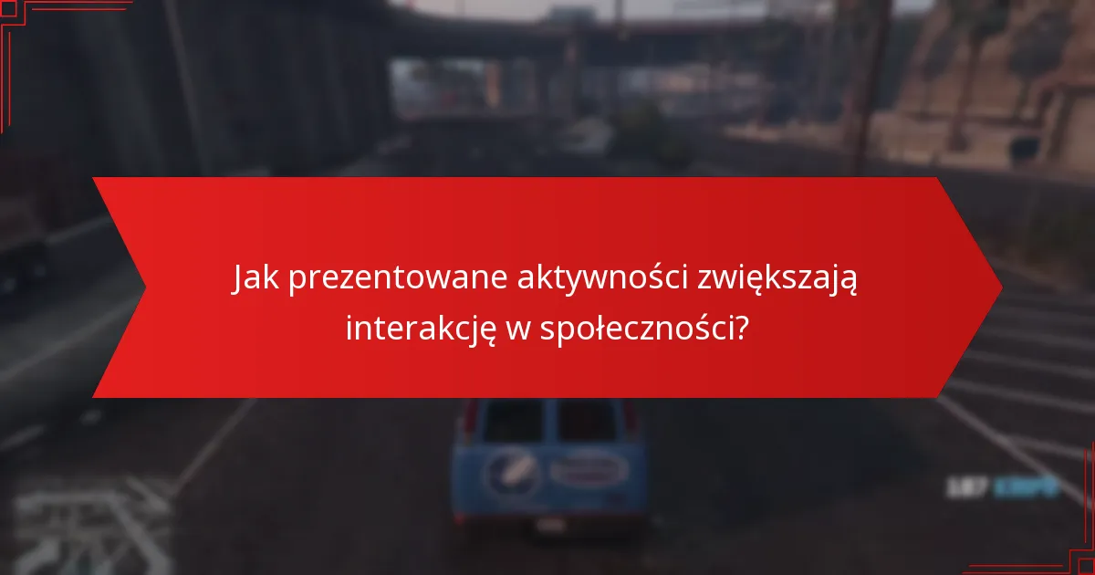 Jak prezentowane aktywności zwiększają interakcję w społeczności?